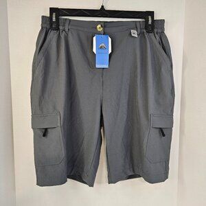 Mapamyumco Women Sports Outdoors Gray Cargo Shorts Size XL Breathable 6 Packets